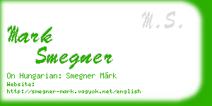 mark smegner business card